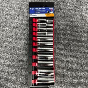 Kobalt Standard #0338616 3/8-In Drive 11pc Deep Socket Set SAE 12-Point 274